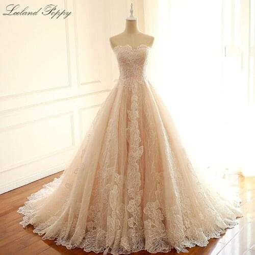 Lceland Poppy A-line Strapless Lace Wedding Dresses 2020 Floor Length Sleeveless Sequined Vestido de Novia Bridal Gowns