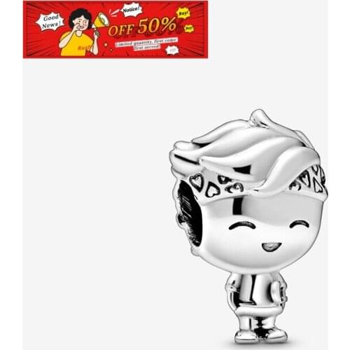 2020 New 925 Sterling Silver Beads Boy Teenager Charm fit Original Pan Bracelets Women DIY Fashion Jewelry Gift