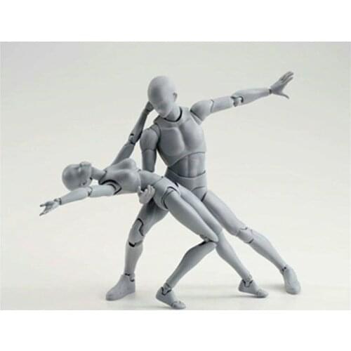 New arrival BODY KUN / Body CHAN Multi-joint Movable body-chan body-kun Grey Black Color PVC Action Figure CHN Ver. Model Toys