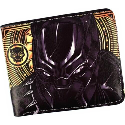 New Arrival Black Panther Wallet Mens Short Wallet With Coin Pocket Zipper Poucht