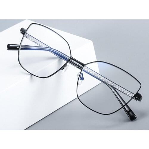 Anti Radiation Glasses Computer Reading Glasses Women Blue Light Protect Man Big Frame Cat Eye Metal Frame Reading Eyeglasses