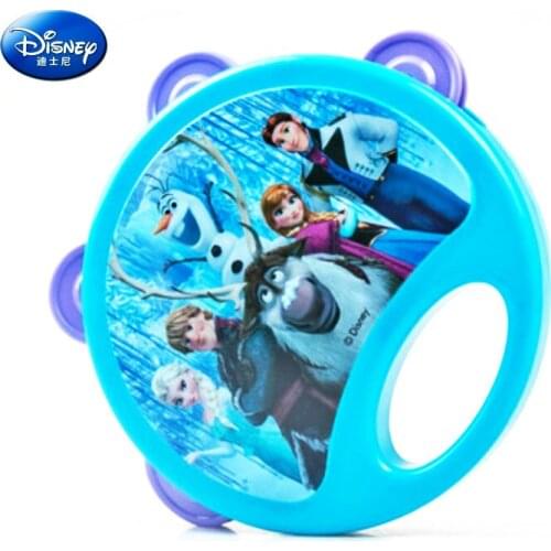 Original Disney Frozen tambourine music toy tambourine single-sided rattle rattle baby musical instrument baby music toys