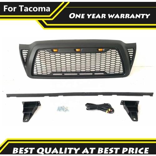 ABS Matte Black Plastic Honeycomb Front Grille Fit For 2005-2011 Toyota Tacoma Raptor Style Bumper Mesh Grills