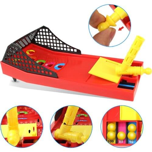 Portable Table Top Shoot Ball Game Pull Aim and Shoot Arcade Board Game for Ages 5 and Up