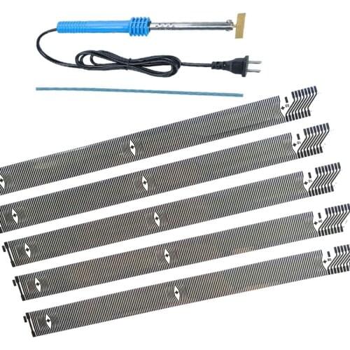 Qianyinuo 5pcs Button MID OBC Ribbon Cable & 1set Soldering T-Iron For BMW E31 E36 Instrument Cluster LCD Display Pixel Repair