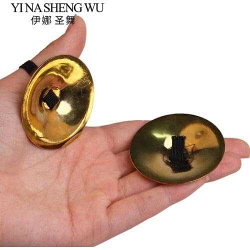 Belly Dance Props 1 Pair (2pcs) Professional Women Belly Dance Accessories Copper Finger Cymbals Belly Dance Zills Egypt Tribal