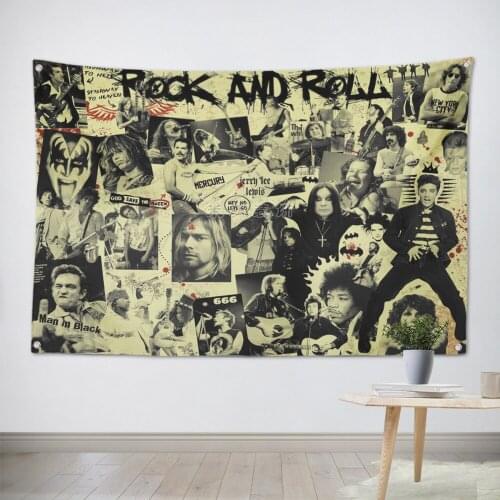 Heavy Metal Music Band Team Logo Cloth Poster Banners Four-Hole Flag Dormitory Bedroom Wall Decoration