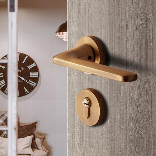 Modern Zinc Alloy Door Handle Mechanical Lock Home Silent Anti-theft Door Locks Furniture Hardware Supplies Mute Lockset