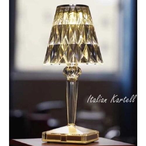 Nordic LED Night Lights Italian Kartell Diamond Desk Lamp for Bedroom Bedside Kids Room Study Table Lamp Home Deco Light