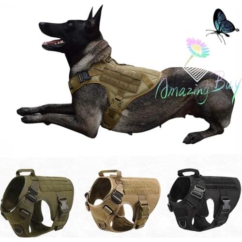 Pets Accessories Military Tactics Dog Harness Dog Pet Dog Vest, Big Dog Leather Belt Harness K9 Dog Suit with Handling Hunting