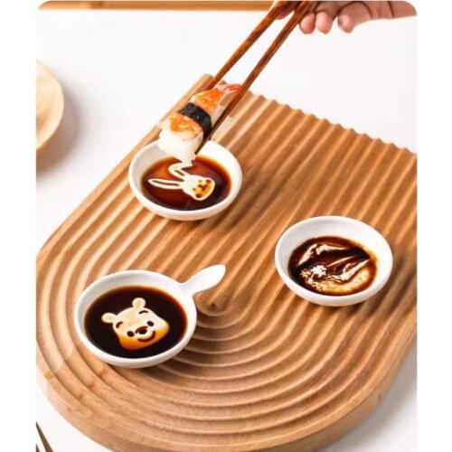 Saucer Lovely Ceramic Dish Dipping Household Creative Sauce Dishes Simple Cartoon Соусные лодки oil bottle health Cute Saucers