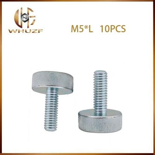 10Pcs GB835 M3 M4 M5 Knurling Flat Head Knurled Thumb Screw Hand Tighten Computer Screws AXK107