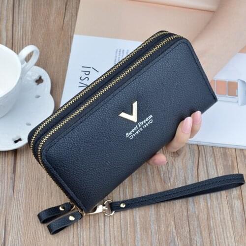Double Zipper Wallet Women Long Fashion Large Capacity Double-Layer Wallet Hand Mobile Phone Bag Case