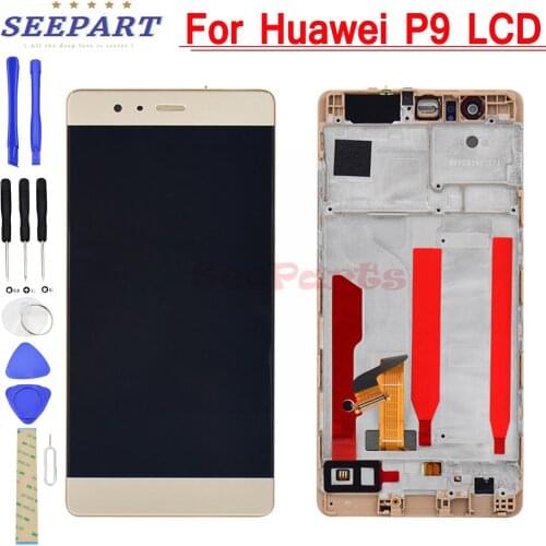 NEW 5.2" Huawei P9 LCD Display+Touch Screen Digitizer Assembly With Frame Pantalla Replacement Parts For Huawei P9 LCD Display