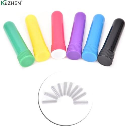 12PCS Essential Oil Aromatherapy Empty Diffuser Blank Nasal Inhaler Tubes Container With Wicks Sticks Replacement