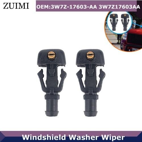2PCS Front Windshield Washer Nozzles For 04-13 Ford F150 33W7Z-17603-AA 3W7Z17603AA 4F9Z17603AA FC4Z17603B Spray Jet Kit
