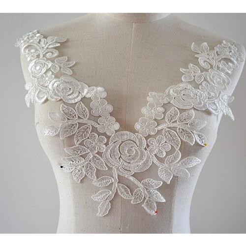 2017 new african 3d flower pattern lace fabric 38cm charming tissu flower french tulle lace floral embroidery applique