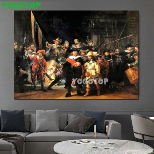 DIY 5D Diamond Painting Cross Stitch Nachtwacht Diamond Embroidery Famous Painting Diamond Mosaic Pattern night watch YY5184