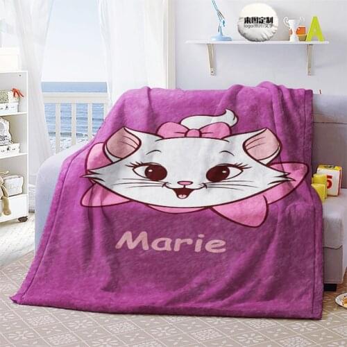 Anime Disney Marie Cat Figures Cartoon Product Cosplay Accessories Customized Blanket Warm Home Bed Unisex Gifts