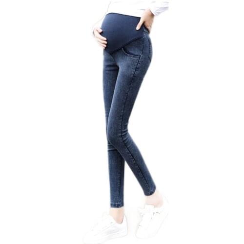 Maternity Women Demin Pants Pregnancy Skinny Jeans Pants Elastic Pregnant Womens Feet Stomach Lift Pants Stretch Denim Pants