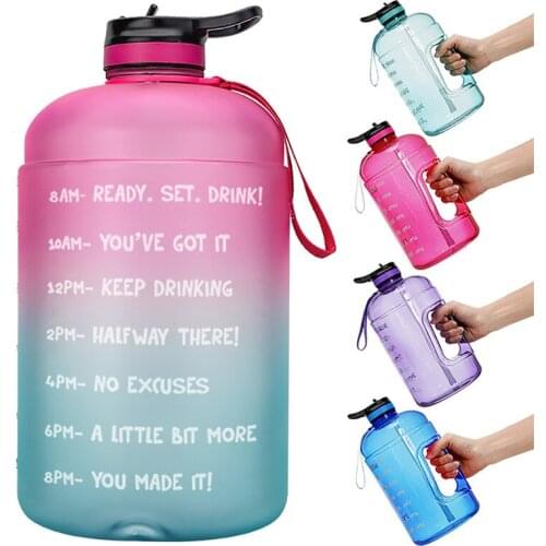 3.78L 2.2L 1.3L 128oz Gallon Water Bottle with Straw Clear Plastic Drinking Bottles GYM Tool Jug BPA Free Sports Cup
