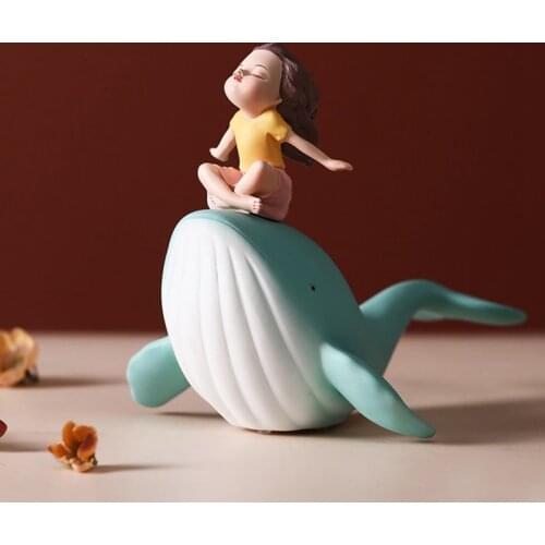 Nordic whale girl decoration creative cartoon home ornaments bedroom living room crafts