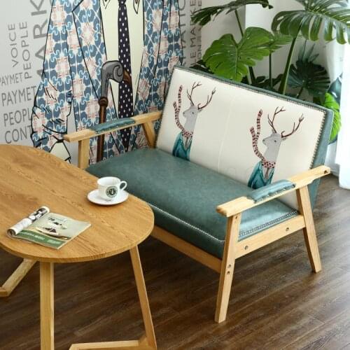 Dessert Creative Simple Leisure Personality Fresh Double Card Sofa In Dairy Tea Shop Desk And Chair Combination Net Red Cafe