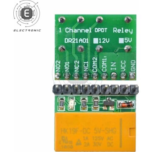 1PC Mini DC 5V 12V DPDT Double Pole Double Throw Relay Module Switch Board Signal Relay Electromagnetic Relay