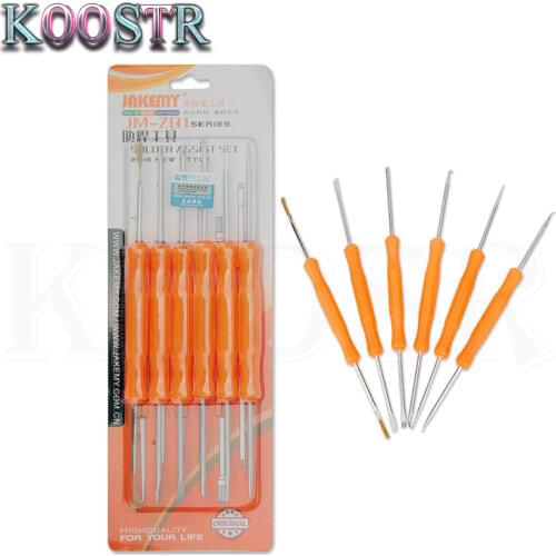 JAKEMY JM-Z01 Soldering Assist Tool Set Hand Tools Brash Needle Reamer Fork Knife 6 in 1 Electric Iron Auxiliary Repair Tool
