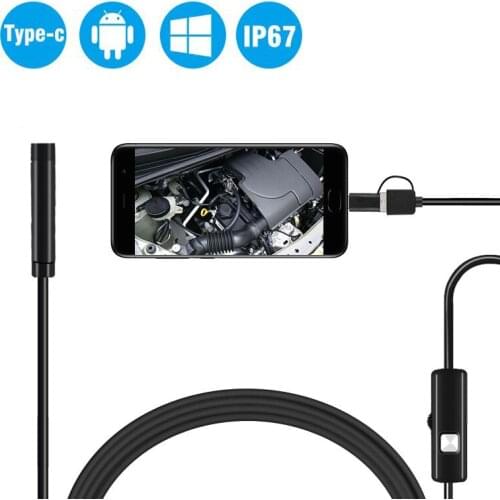 8mm 8Led Type C Waterproof 720P Endoscope Camera Inspection 1m 2m 3.5m 5m USB Cable Endoscope Borescope Android Endoscope
