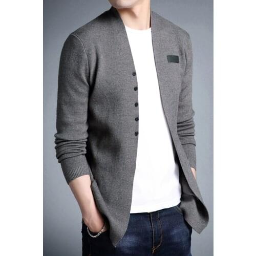 Sweater Men High Quality Casual Solid Knitted Cardigan Slim Fit Pull Homme Autumn Mens Sweater Knitted Cardigan Asian Size 3XL