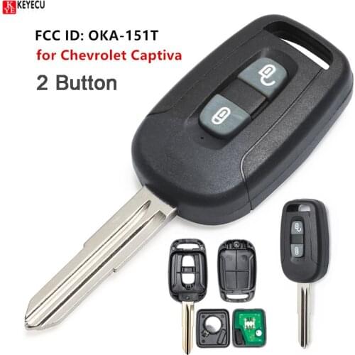 Keyecu New Remote Key Fob 2 Button 433MHz ID46 Chip for Chevrolet Captiva 2008 2009 2010 2011 2012 2013