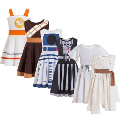 Costume Rey costume Leia chewbacca R2D2 darth vador BB8 BB-8 C3po Family halloween costume cosplay costumes