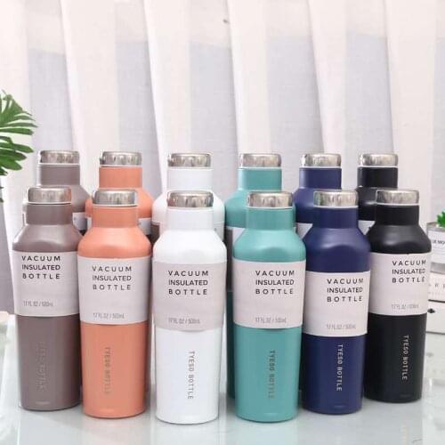 Creative new simple cup 304 stainless steel solid color thermos cup gift custom cola bottle water cup