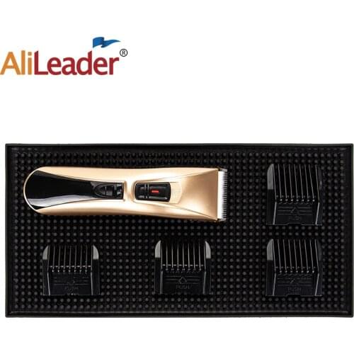 Alileader Non-Slip Barber Clipper Station Mat Pvc Black Color 3 Size Anti Slip Station Mat Barber Hair Clipper Holder Organizer
