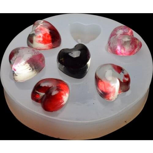 NEW Transparent Silicone Mould Dried Flower Resin Decorative Craft DIY Multiple Heart Stones Mold Epoxy Resin Molds For Jewrly