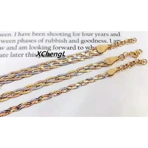 New fashion 18k real gold woven bracelet jewelry for lady&women&gift