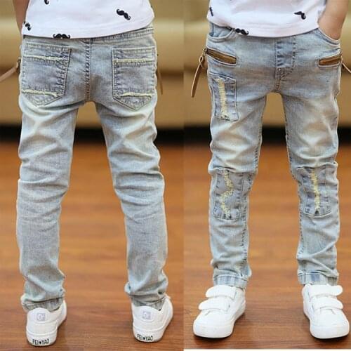 2021 Autumn Childrens Clothes Boys Jeans Causal Solid Thin Denim Kids Boy Jeans For Boys Big Kids Slim Jeans Long Trousers