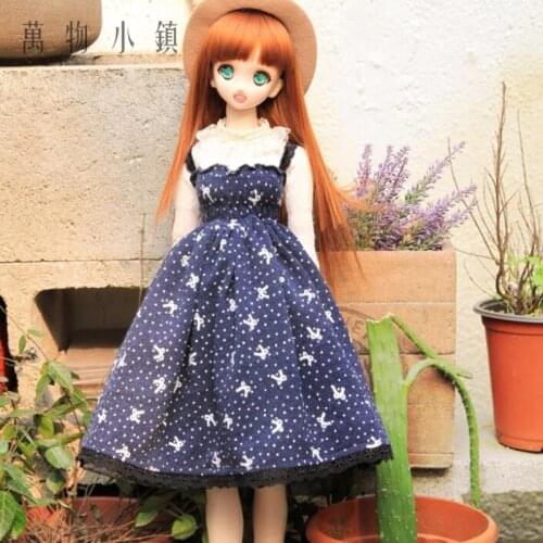 NEW Fair Maiden Blue Bowknot Suspender Dress Bjd 1/3 DD DDS Doll Clothes