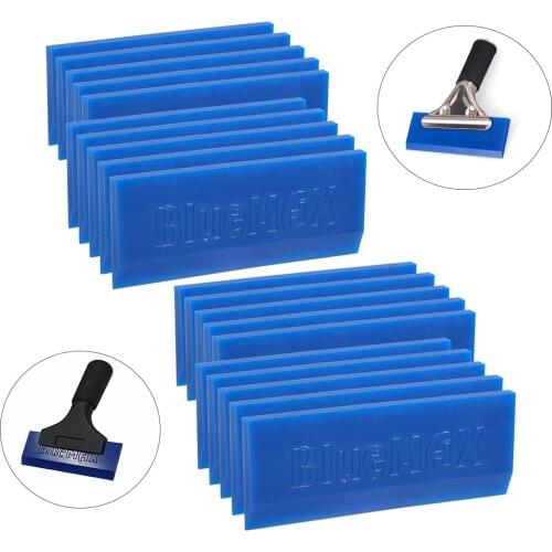 FOSHIO 5/10/20pcs BLUEMAX Rubber Strip Spare Blade Window Squeegee Vinyl Car Wrap Tinting Tool Water Ice Scraper Cleaning Tool