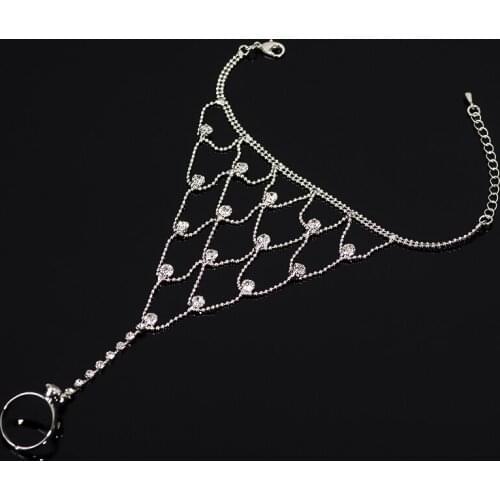 Rhine stone Luxurious Tassel Czech Rhinestone Crystal Bridal Bracelets & Bangles Arm Bracelet Wedding Jewelry Accessories#B105