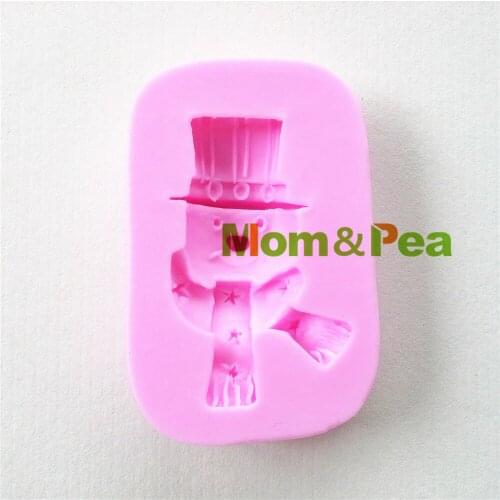Mom&Pea 0869 Free Shipping Snowman Head Shaped Silicone Mold Cake Decoration Fondant Cake 3D Mold Food Grade