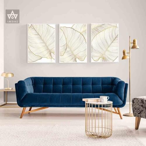Modern Gold Leaf Abstract Wall Art Canvas Prints Paintings On The Wall Picture For Living Room Poster And Prints No Frame Decor