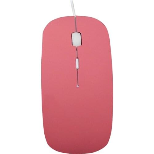 1600 DPI Slim USB Wired Optical Mouse Mice For PC Laptop Pink