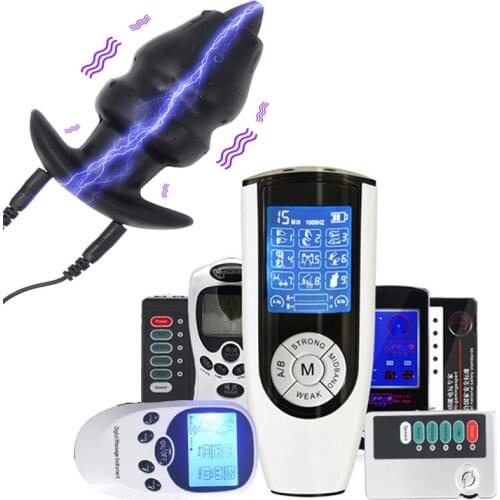 Electro Shock Vibrator Hollow Anal Plug Anal Dilator Vaginal Speculum Enema Butt Plug E-stim Anus Masturbator Sex Toy For Couple