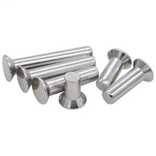 20pcs M3 Countersunk solid Flat rivet Flat cap Tap type Rivets GB869 304 stainless steel 4mm-30mm Length