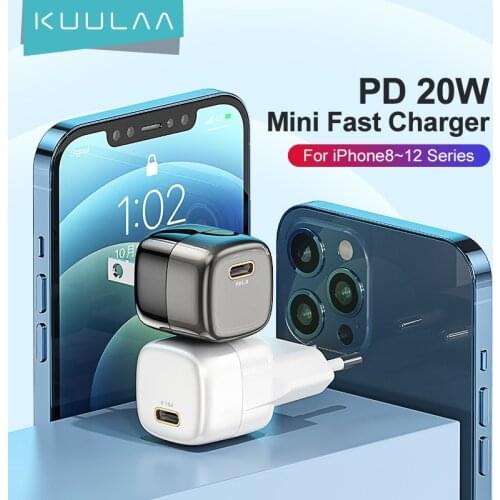 KUULAA Super Si USB C Charger 20W Type C PD Fast Charging For iPhone 12 Max Pro 11 XS X 8 Plus For iPad 4 iPad 2021 Mini Pro