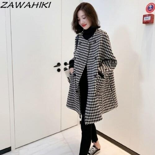 ZAWAHIKI Women's Plaid Coats