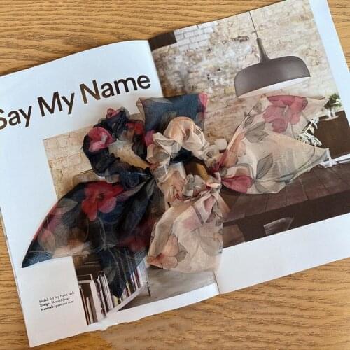 Vintage Oil Painting Bowknot Women Hair Scrunchie Bows Ponytail Holder Hairband Bow Knot Scrunchy Hair Elastic Bandage