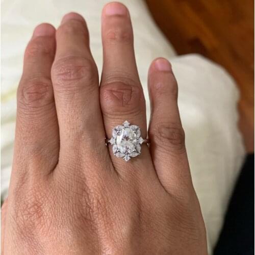 AEAW 2CT Moissanite 585 10K 14K White Yellow Rose Gold Ring For Women Marquise Luxury Ring for Engagement Anniversary Bridal